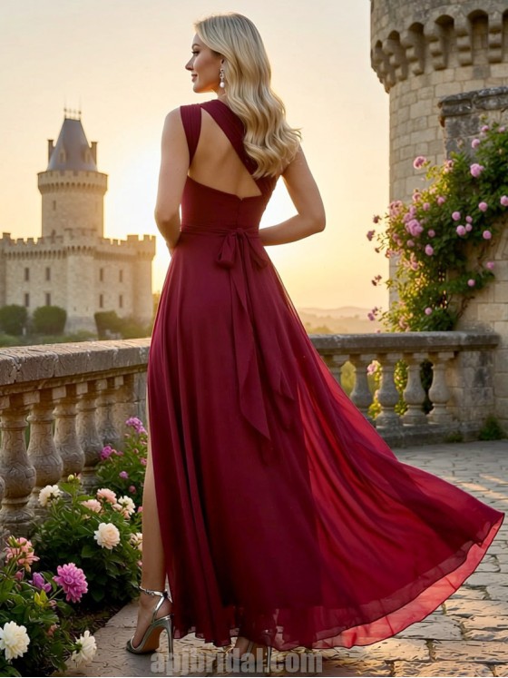 Sexy A-Line One-Shoulder Bridesmaid Dress in Flowy Chiffon - APJ Collection