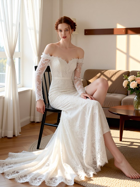 Mermaid Stretch Lace Gown