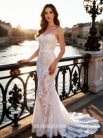 APJbridal Romantic Strapless Lace Mermaid Wedding Dress with Sweetheart Neckline