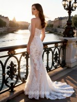 APJbridal Romantic Strapless Lace Mermaid Wedding Dress with Sweetheart Neckline