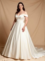 APJ Bridal 时尚茶歇长度雪纺婚纱 | 复古50年代A字裙配蕾丝泡泡袖与幻觉领