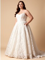 Vintage Royal A-Line Strapless Sweetheart Beaded Matte Satin Wedding Dress with Sweep Train